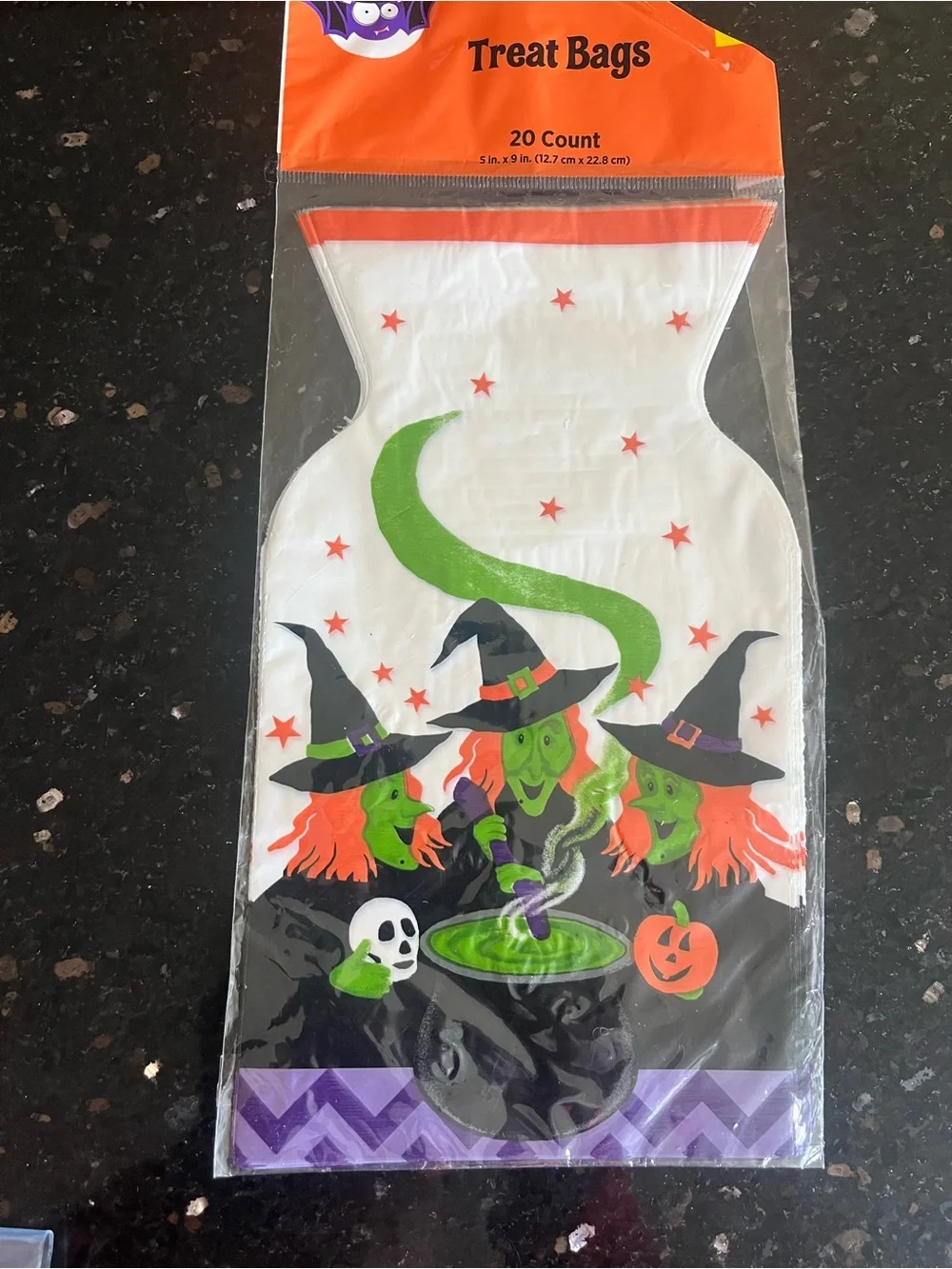 Halloween Treat Bags (100), Sticker (20) Sticker & Ribbon Bundle